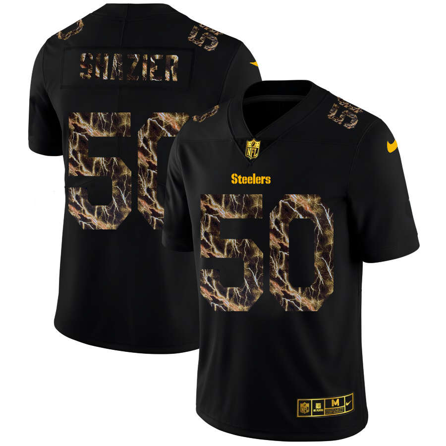 2020 Pittsburgh Steelers #50 Ryan Shazier Men Black Nike Flocked Lightning Vapor Limited NFL Jersey->pittsburgh steelers->NFL Jersey